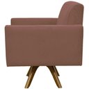 Ver imagem 5 de Poltrona Giratória Base de Madeira Suede Rosê