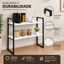 Ver imagem 3 de Aparador Industrial Buffet Mesa Prateleira Cantinho do Cafe 80x90 Luxo Sala Bufet Preto Branco