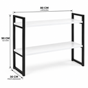 Ver imagem 5 de Aparador Industrial Buffet Mesa Prateleira Cantinho do Cafe 80x90 Luxo Sala Bufet Preto Branco