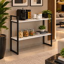 Ver imagem 4 de Aparador Industrial Buffet Mesa Prateleira Cantinho do Cafe 80x90 Luxo Sala Bufet Preto Branco