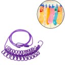Ver imagem 2 de Varal Corda Roxo Secagem Multifuncional com 12 Pregadores
