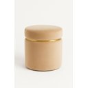 Ver imagem 2 de Puff Cinta Dourada Superior Bege Tecido em Veludo