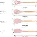 Ver mais imagens de Kit Utensílios de Silicone e Cabo em Madeira Premium 19 Pçs:rosa