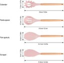 Ver mais imagens de Kit Utensílios de Silicone e Cabo em Madeira Premium 19 Pçs:rosa