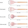 Kit Utensílios de Silicone e Cabo em Madeira Premium 19 Pçs:rosa - 10