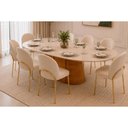 Ver imagem 1 de Mesa Sala Jantar Ryze + 8 Cad Lizy Perola DJ Móveis