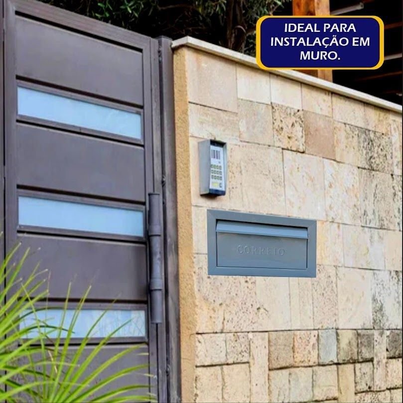 Ver imagem 4 de Caixa de Correio Cartas para Muro Detras Cinza 15x23x30cm