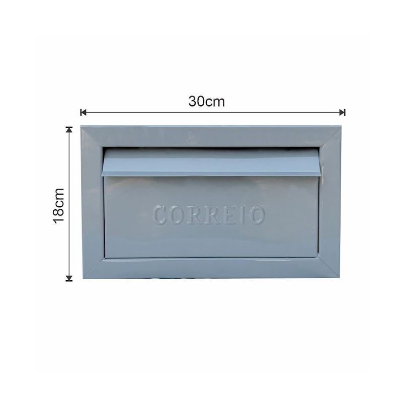 Ver imagem 2 de Caixa de Correio Cartas para Muro Detras Cinza 15x23x30cm