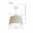 Ver imagem 2 de Lustre Pendente Cone Md-4156 Cúpula em Tecido 30/45x40cm Rustico Bege - Bivolt
