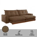 Ver imagem 5 de Sofá Argo Veludo Marrom 210 Cm B25cm Meu Sofá Online