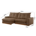 Ver imagem 4 de Sofá Argo Veludo Marrom 210 Cm B25cm Meu Sofá Online