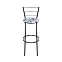 Ver imagem 2 de Banqueta Alta Para Cozinha Epoxi Preta Estofado Floral  Floral 