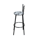 Ver imagem 3 de Banqueta Alta Para Cozinha Epoxi Preta Estofado Floral  Floral 