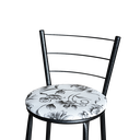 Ver imagem 4 de Banqueta Alta Para Cozinha Epoxi Preta Estofado Floral  Floral 