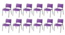 Ver imagem 2 de Cadeira Iso Base Cinza, Igreja, Escola, Escritório -violeta Kit 12 Peças