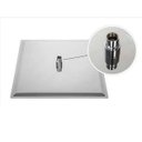 Ver imagem 4 de Ducha Chuveiro Aço Cromado 20X20 Slim Suporte Redondo Banheiro Piscina Area Externa Varanda Ralos e