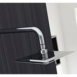 Ducha Chuveiro Aço Cromado 20X20 Slim Suporte Redondo Banheiro Piscina Area Externa Varanda Ralos e  - 6