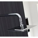 Ver imagem 6 de Ducha Chuveiro Aço Cromado 20X20 Slim Suporte Redondo Banheiro Piscina Area Externa Varanda Ralos e