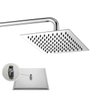 Ducha Chuveiro Aço Cromado 20X20 Slim Suporte Redondo Banheiro Piscina Area Externa Varanda Ralos e  - 1