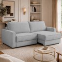 Ver imagem 2 de Sofá Sala de Estar Nilo Retratil Manual 160cm 2 Lugares Linho Cinza Claro m1 - Monari Design
