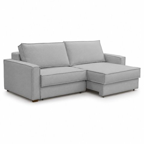 Sofá Sala de Estar Nilo Retratil Manual 160cm 2 Lugares Linho Cinza Claro m1 - Monari Design