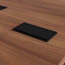 Ver imagem 5 de Plataforma Dupla Acoplar Pé Painel 120x120cm Nogal e Preto Yescasa Marrom