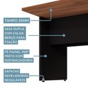 Ver imagem 6 de Plataforma Dupla Acoplar Pé Painel 120x120cm Nogal e Preto Yescasa Marrom