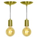 Ver imagem 1 de Kit 2 Pendente Tubo Cilindro Alumínio Dourado Fio 120cm