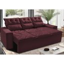 Ver imagem 1 de Sofá 3 Lugares Retrátil e Reclinável 2.00m Cama Inbox Smal com Bordado Pantográfico Suede Vinho