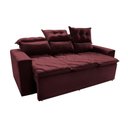 Ver imagem 7 de Sofá 3 Lugares Retrátil e Reclinável 2.00m Cama Inbox Smal com Bordado Pantográfico Suede Vinho