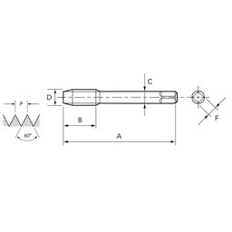 Macho para Máquina Hsse M36,0 X 4,0 - C. Helicoidal - Sft 260/2 - Din 376 - Osg - 3