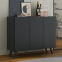 Ver imagem 3 de Aparador Buffet 3 Portas Retrô Veneza Multimóveis V1009 Preto