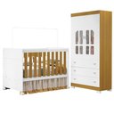 Ver imagem 1 de Berço Americano e Guarda Roupa Infantil Katatau Branco Acetinado Savana ? Reller