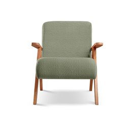 Poltrona Braço de Madeira Laguna Bouclé Verde 403 - 1