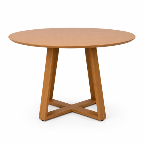 Mesa de Jantar Redonda para 4 Lugares 90cm Gabilitte Onix - Nature Canela