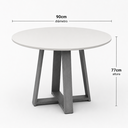 Ver imagem 3 de Mesa de Jantar Redonda para 4 Lugares 90cm Gabilitte Onix - Nature Canela