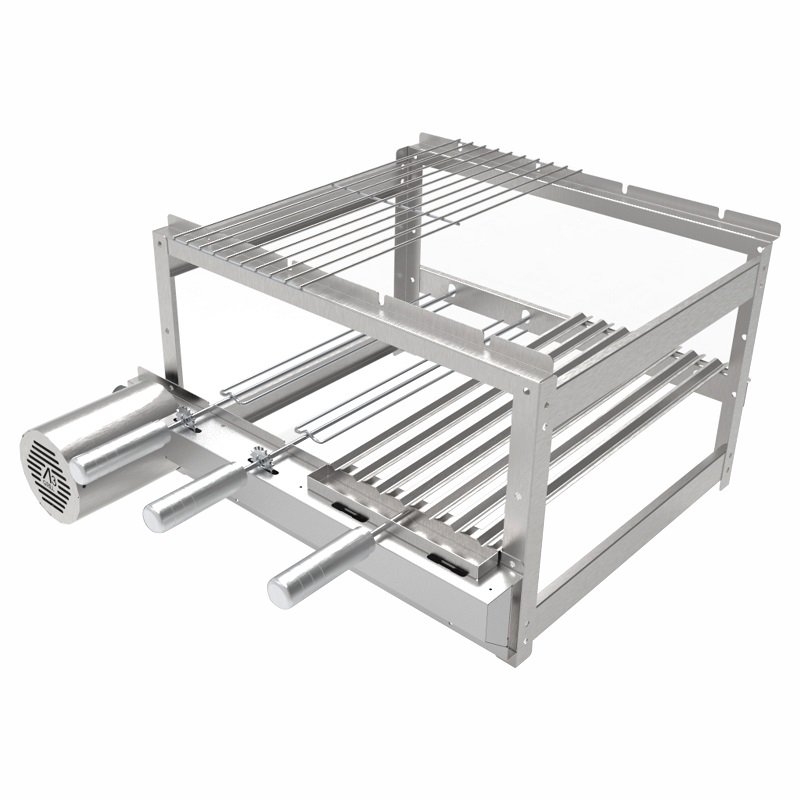 A3 Grill Tradicional - Motor Giratório para 4 Espetos + Grelha Argentina L21 + Grelha Auxiliar - Esq - 3