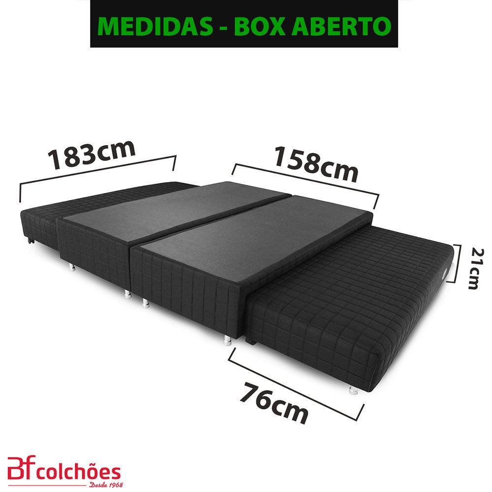 Cama Box Queen Ortopédica com Duas Camas Auxiliares 158x198cm Bf Colchões - 6