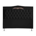 Ver imagem 4 de Kit de Cabeceira de Cama Box e Calçadeira Baú Helena Queen 160 Cm Retro Capitonê Suede Preto Eli