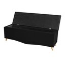 Ver imagem 2 de Kit de Cabeceira de Cama Box e Calçadeira Baú Helena Queen 160 Cm Retro Capitonê Suede Preto Eli