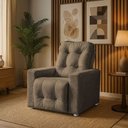 Ver imagem 3 de Poltrona Cadeira Vitória Papai e Mamãe com Encosto Macio para Sala de Descanso Capuccino