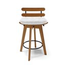 Ver imagem 7 de Kit 02 Banquetas Giratória Costela Base Madeira Branco