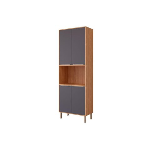 Paneleiro de Cozinha Esplêndida Torre Quente C/ 4 Portas 2 Fornos 70cm Freijo/titanium - Mgm