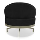 Ver imagem 6 de Kit 2 Poltronas Decorativa Andromeda Linho Bouclê Preto Base Giratória de Ferro - Pallazio