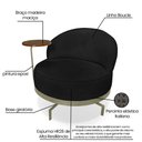 Ver imagem 7 de Kit 2 Poltronas Decorativa Andromeda Linho Bouclê Preto Base Giratória de Ferro - Pallazio