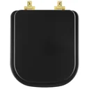 Ver imagem 1 de Assento Sanitário MDF Soft Close Quadra Preto Fosco para Vaso Deca com Ferragem Dourada