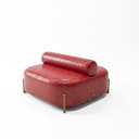 Ver imagem 2 de Poltrona Ilha Recepção Corino Modena Vermelho Design Sofisticado Loja Consultório - Vimont Moveis