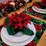 Kit 4 Jogos Americanos Impermeável Flor de Natal 43cmx34cm - 3