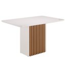 Ver imagem 1 de Mesa para Sala de Jantar Piccola 80,5cm x 90 Vidro Cris Branco/Mel/Off White