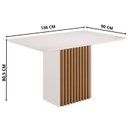 Ver imagem 3 de Mesa para Sala de Jantar Piccola 80,5cm x 90 Vidro Cris Branco/Mel/Off White